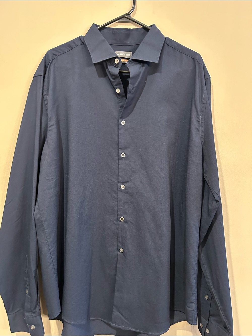 Van Heusen Men's Long Sleeve Dress Shirt - Deep Blue
